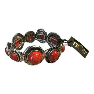 nOir Jewelry Red and Silver Bracelet NWT